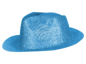 Trilby hat glittering sky blue