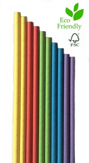 Pajitas de papel jumbo para cctel mezcla de colores 230x7mm 405