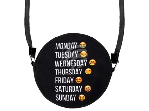 Round motif handbag Emoji-Cons Wochentage