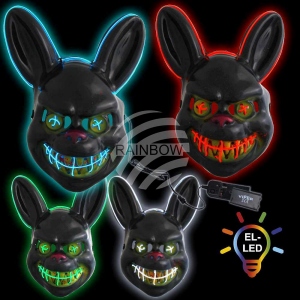 LED Masken Gruselmasken Hase Kaninchen MAS-MIX31