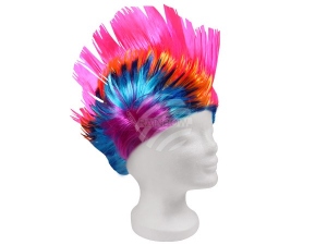 Wig Iroquois Hairstyle pink/multicolor