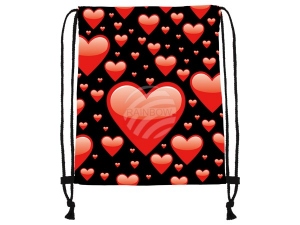 Gym bag Gymsac Design black Hearts red