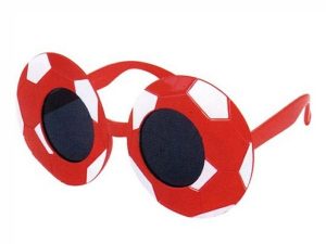 Brille Partybrille Funbrille Fuball rot weiss
