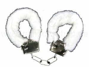Handcuffs with plush white