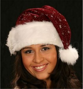 Christmas Santa hat with Glitter bordeaux