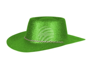 Cowboy hat glittering green
