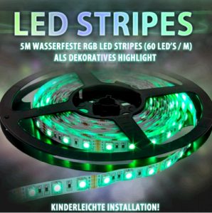 LED Stripes 2700 lm 30 LEDs 5m RGB waterproof