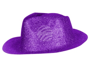 Trilby hat glittering purple