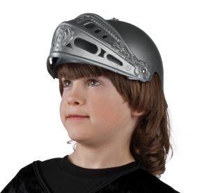 Knights helmet with hinged visor