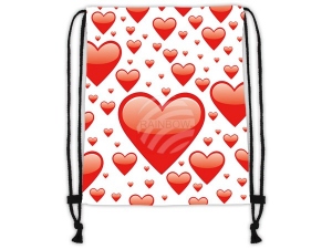 Gym bag Gymsac Design white Hearts red