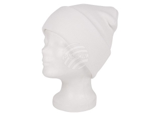 Long Beanie Slouch Design Knitted cap white