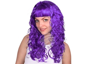 Wig curly purple
