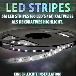 LED Stripes 1500 lm 60 LEDs 5m cold white