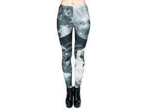 Damen Motiv Leggings Design Mond Farbe schwarz