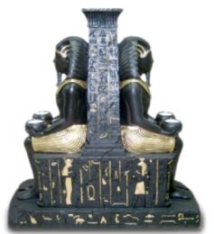 Pharao auf Thron mit Kerzenhalter schwarz 60 cm