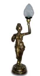Egipska Kobieta z lampa brazowa 69 cm