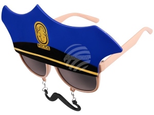 Brille Partybrille Funbrille Cop Polizist blau/schwarz