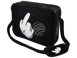 Messenger Bag Motif Middle finger black/white