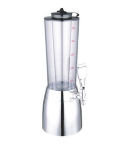 Drinking column beer column 4,0 liter with Cooling tube silver