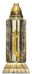 Grave candle with decor R 138b