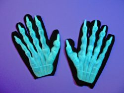 Gloves with skeletal fingers