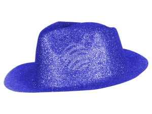 Trilby hat glittering blue