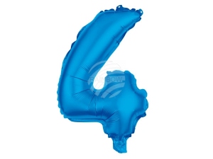 Folienballon Helium Ballon hellblau Zahl 4