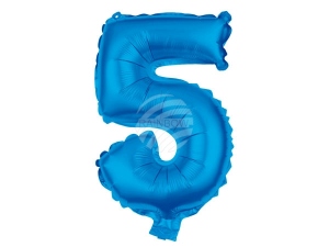 Folienballon Helium Ballon hellblau Zahl 5