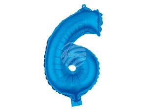 Folienballon Helium Ballon hellblau Zahl 6