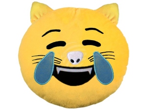 Katze Emoticon Kissen LOL gelb