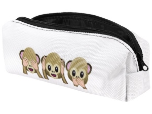 Pencil Case, Feather sleeve Design 3 monkeys