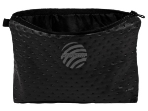 Cosmetic bag design leather optic fluted black