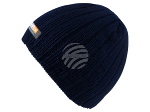 Long Beanie Slouch Knitted cap dark blue