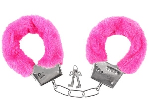 Handcuffs with plush Hot pink