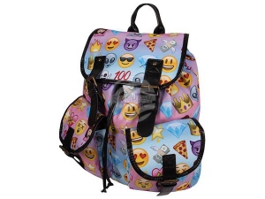 Backpack with side pockets Emoticons pastel colors