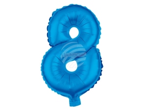 Foil balloon helium balloon light blue number 8