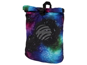 Backpack with roll closure Space black/multicolor