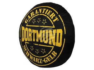 Motive pillow Dortmund round black/yellow