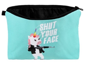 Cosmetic bag with motive Unicorn and Shut your face
