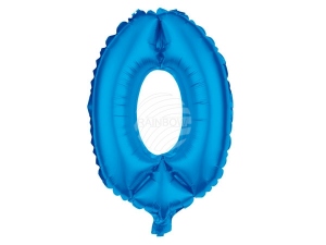Folienballon Helium Ballon hellblau Zahl 0