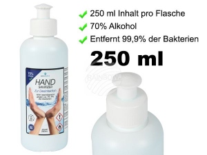 Desinfektionsmittel Handdesinfektionsmittel 250 ml DES-03b