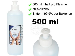 Desinfektionsmittel Handdesinfektionsmittel 500 ml DES-03c