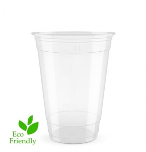 Organic PLA Clear Cup 450ml 16oz  95mm 100 pieces