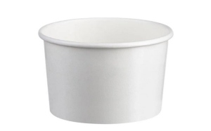Taza para helado,postre papel kraft blanco 230ml 100 piezas