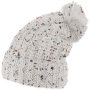 Knitted cap and colorful speckles with bobble white