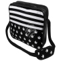 Messenger Bag Motivo Weed+Stripes negro/blanco