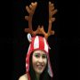 Santa hat with reindeer antlers