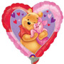 Foil balloon heart Pooh with Pig