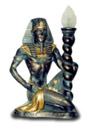 Pharao mit Lampe blau gold 55 cm