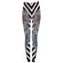 Damen Motiv Leggings Streifen, Mandala multicolor